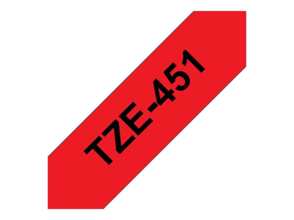 BROTHER P-TOUCH TZE-451 noir sur rouge 24mm