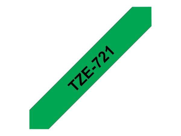 BROTHER P-TOUCH TZE-721 noir sur vert 9mm