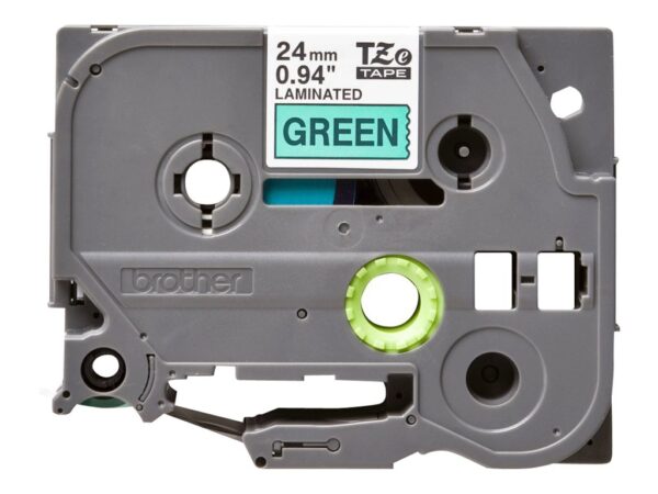 BROTHER P-TOUCH TZE-751 noir sur vert 24mm
