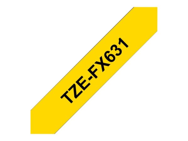 BROTHER P-TOUCH TZE-FX631 noir sur jaune  12mm