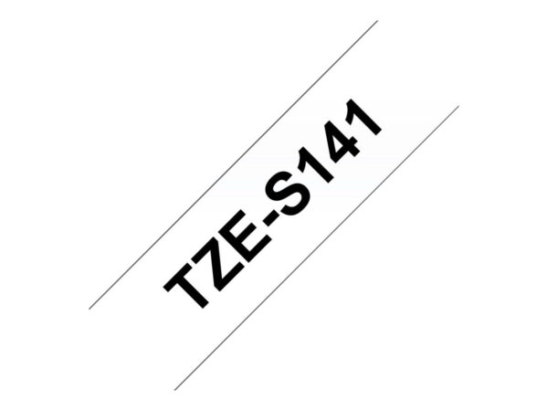 BROTHER P-TOUCH TZE-S141 noir sur clear 18mm extra gluey