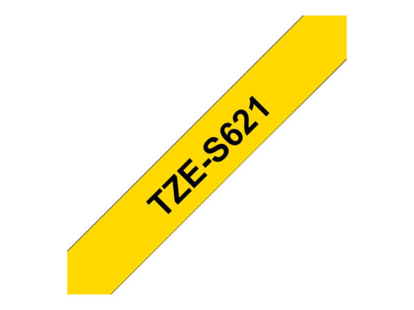 BROTHER P-TOUCH TZE-S621 noir sur jaune  9mm extra gluey