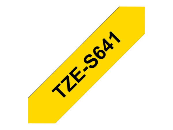 BROTHER P-TOUCH TZE-S641 noir sur jaune  18mm extra gluey