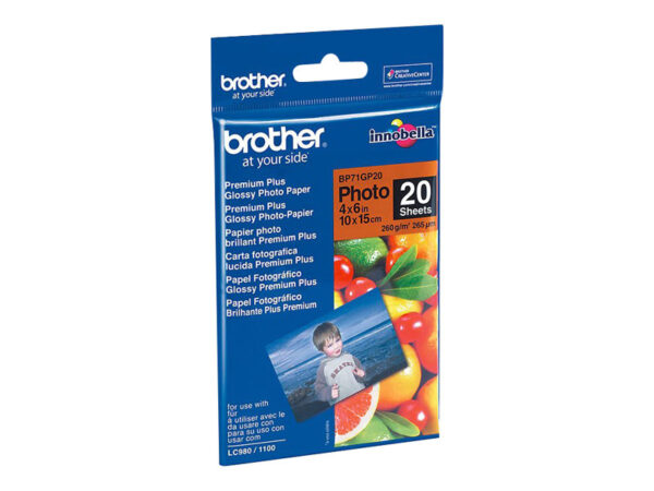 BROTHER Papier photo brillant 10×15 20 f
