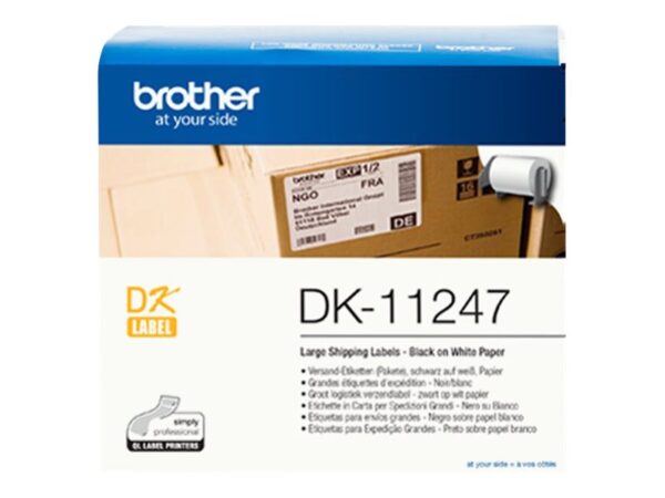 BROTHER Ruban DK label – Rouleau etiquettes adhesives 103,6 mm x 164,3 mm 180 unites/rouleau
