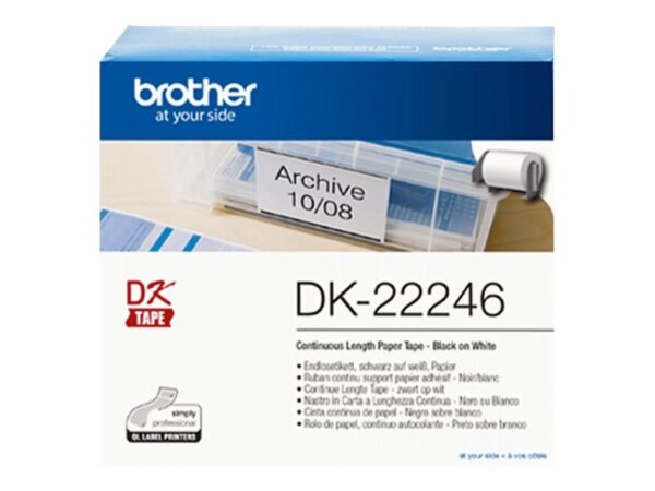 BROTHER Ruban DK tapes – Rouleau continu adhesif 103,6 mm x 30,48 m
