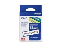 BROTHER Ruban laminé Noir sur Motifs Cœurs Rose 12mm (4m)