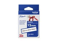 BROTHER Ruban tissus Noir sur Blanc 12mm (4m)