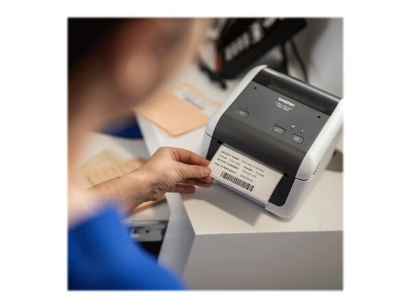 BROTHER TD-4520DN Label printer direct thermal Roll 118mm 300x300dpi 152mm/sec USB 2.0 LAN serial grey white
