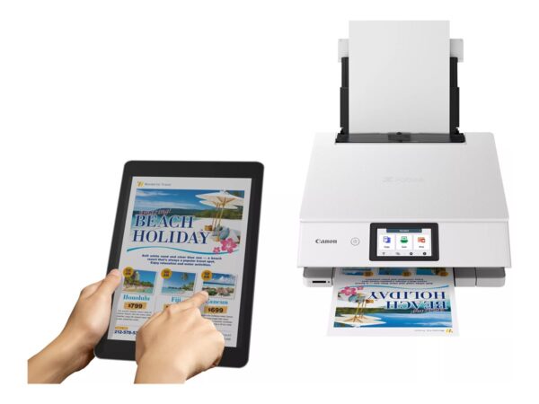 CANON PIXMA TS8751 MFP colour ink-jet A4 15 ipm print 200 sheets USB 2.0 Wi-Fi white