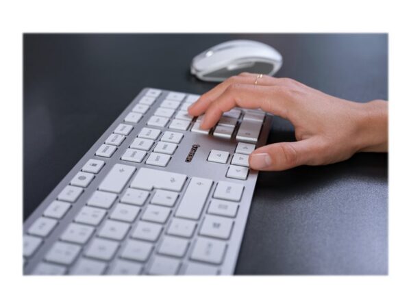 CHERRY DW 9100 SLIM Wireless Desktop USB Bluetooth white/silver rechargeable (FR)