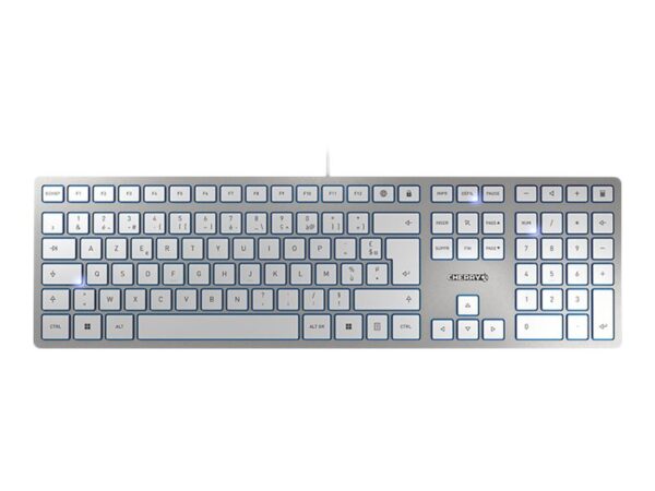 CHERRY KC 6000 SLIM Clavier 105+6 touches USB blanc/argent Layout FRANCAIS