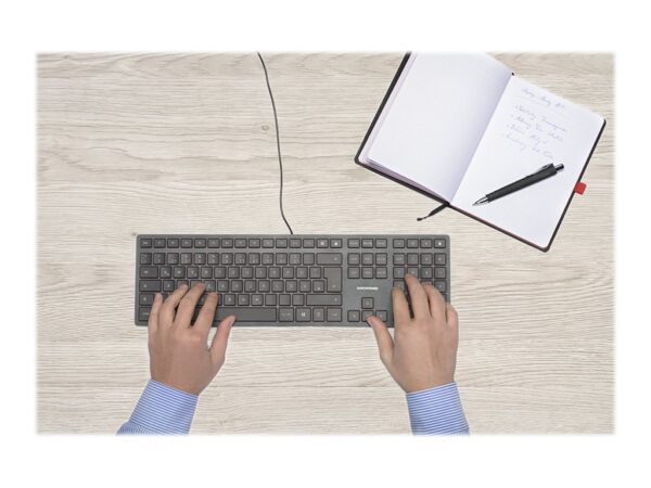 CHERRY KC 6000 SLIM Corded Keyboard – USB – BLACK (DE)