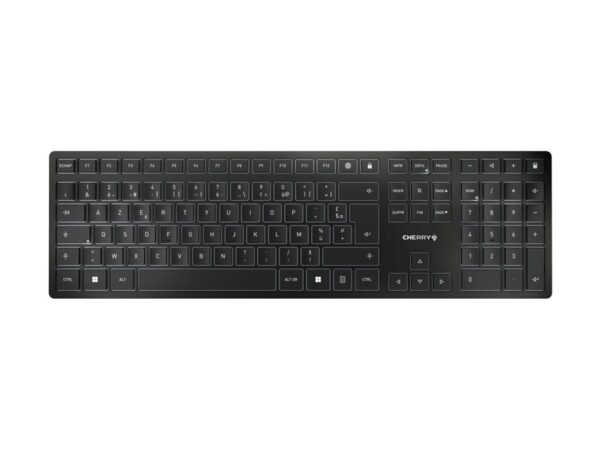 CHERRY KW 9100 SLIM Wireless Keyboard USB and Bluetooth black rechargeable (FR)