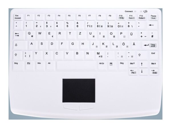CHERRY Wireless Hygiene Notebook Style Touchpad Keyboard Fully Sealed Watertight USB White (FR)