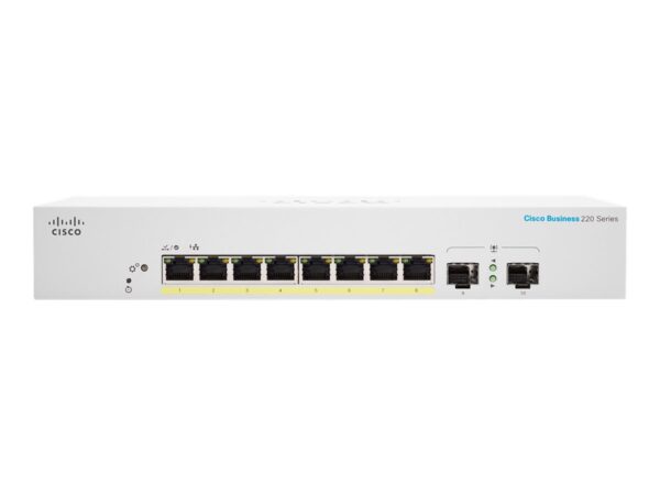 CISCO Business Switching CBS220 Smart 8-port Gigabit PoE 65W 2x1G SFP uplink external power supply