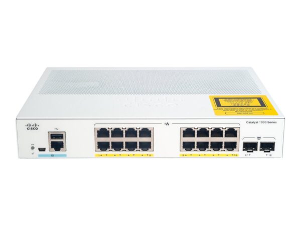 CISCO Catalyst 1000 16-Port Gigabit data-only 2 x 1G SFP Uplinks LAN Base with external power supply