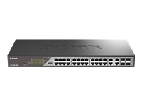 D-LINK 24 Gigabit PoE Ports Switch + 4 Gigabit Combo SFP ports Uplink Gigabit Combo Ports PoE 802.3at Alarm Port DIP Switch