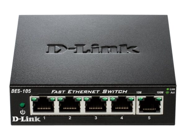 D-LINK 5-port 10/100Mbps Fast Ethernet Unmanaged Switch – Metal Housing