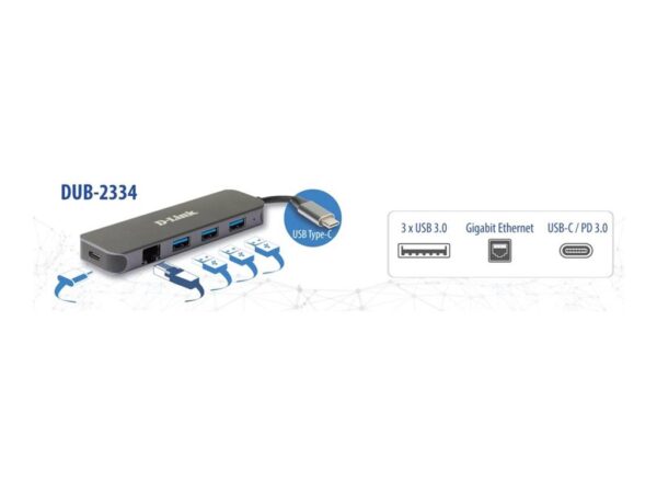 D-LINK 5in1 USB-C Mini Docking Station