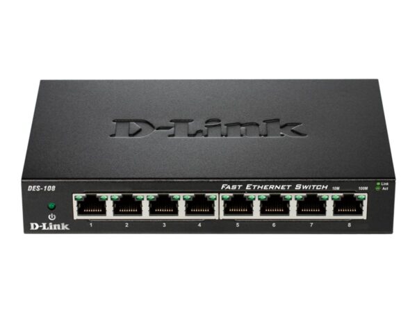D-LINK 8-port 10/100Mbps Fast Ethernet Unmanaged Switch – Metal Housing