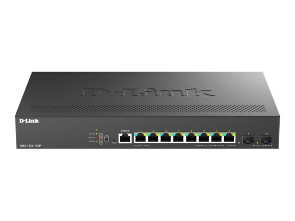 D-LINK Smart+ L2+ 8 ports 2.5 GbE PoE+ and 2 ports 10 GbE SFP+ – Budget PoE 240 W