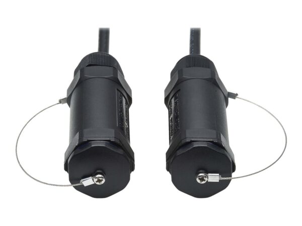 EATON High-Speed Armored HDMI Fiber Active Optical Cable AOC with Hooded Connectors 4K 60Hz HDR IP68 M/M Black 30m