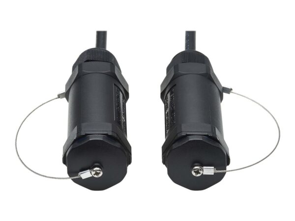 EATON High-Speed Armored HDMI Fiber Active Optical Cable AOC with Hooded Connectors 4K 60Hz HDR IP68 M/M Black 50m