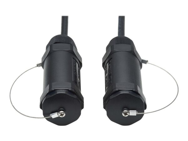 EATON High-Speed Armored HDMI Fiber Active Optical Cable AOC with Hooded Connectors and Reel 4K 60Hz HDR IP68 M/M Black 100m