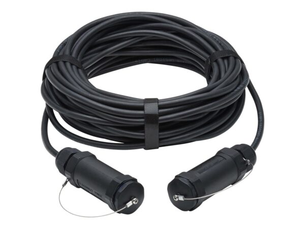 EATON High-Speed Armored HDMI Fiber Active Optical Cable AOC with Hooded Connectors and Reel 4K 60Hz HDR IP68 M/M Black 100m
