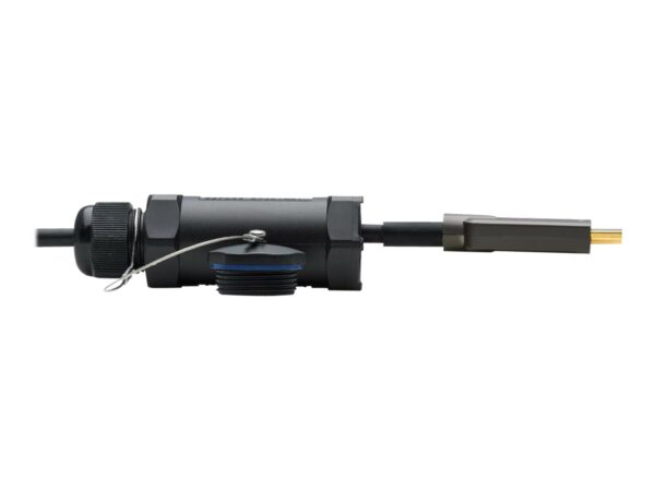 EATON High-Speed Armored HDMI Fiber Active Optical Cable AOC with Hooded Connectors and Reel 4K 60Hz HDR IP68 M/M Black 70m