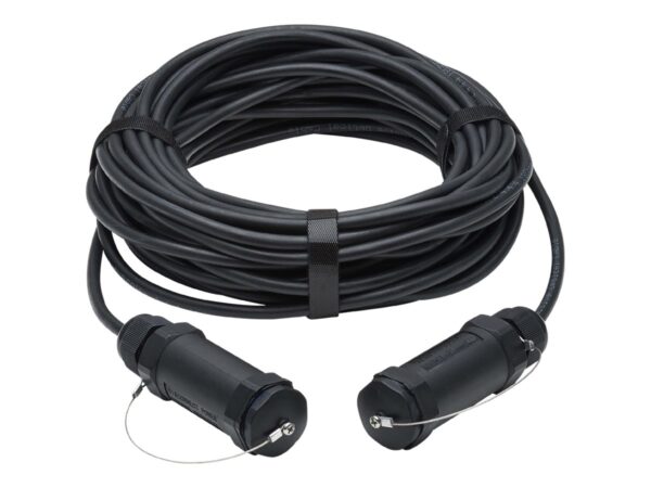 EATON High-Speed Armored HDMI Fiber Active Optical Cable AOC with Hooded Connectors and Reel 4K 60Hz HDR IP68 M/M Black 70m