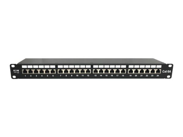 EATON Patch Panel 1U 24 Port CAT6A Shielded 10Gbps 110 Punch Down RJ45