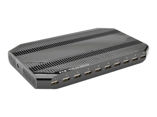 EATON TRIPPLITE 10Port USB Charging Station with Adjustable Storage 12V 8A 96W USB Charger Output Schuko Power Cord