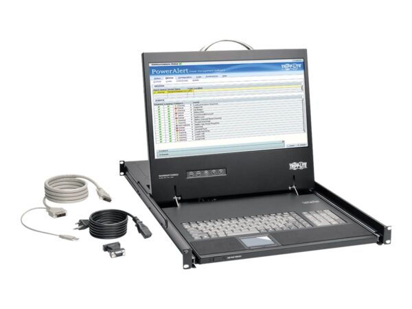EATON TRIPPLITE 1U Rack-Mount Console with 19p LCD 1920×1080 1080p DVI or VGA Video TAA