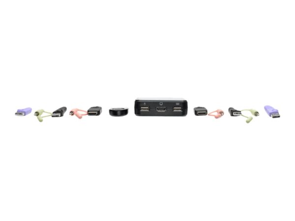 EATON TRIPPLITE 2-Port USB/HD Cable KVM Switch with Audio/Video Cables and USB Peripheral Sharing