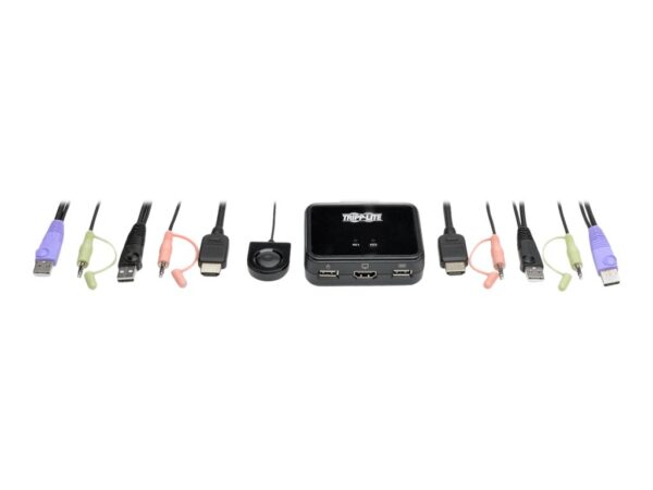 EATON TRIPPLITE 2-Port USB/HD Cable KVM Switch with Audio/Video Cables and USB Peripheral Sharing