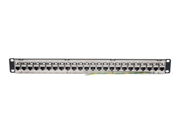 EATON TRIPPLITE 24-Port 1U Rack-Mount STP Shielded Cat6a Feedthrough Patch Panel RJ45 Ethernet TAA