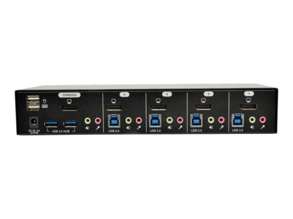 EATON TRIPPLITE 4-Port DisplayPort KVM Switch with Audio Cables and USB 3.0 SuperSpeed Hub