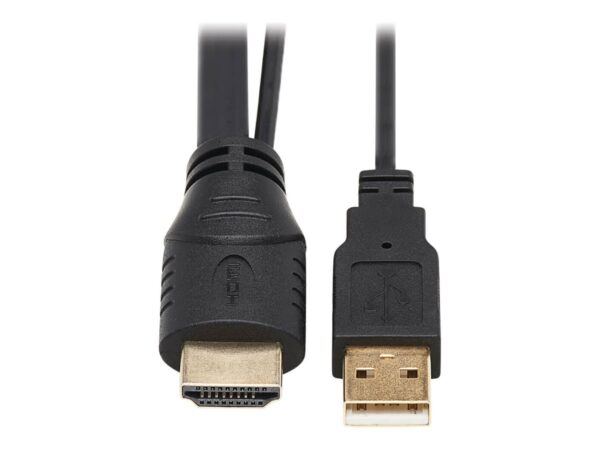 EATON TRIPPLITE 4-Port Presentation Adapter 4K 60Hz 4:4:4 HDMI DP USB-C and 1080p VGA to HDMI Built-In Cables
