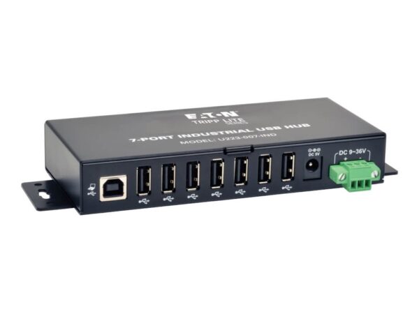 EATON TRIPPLITE 7-Port Industrial-Grade USB 2.0 Hub 15kV ESD Immunity Metal Housing Mountable