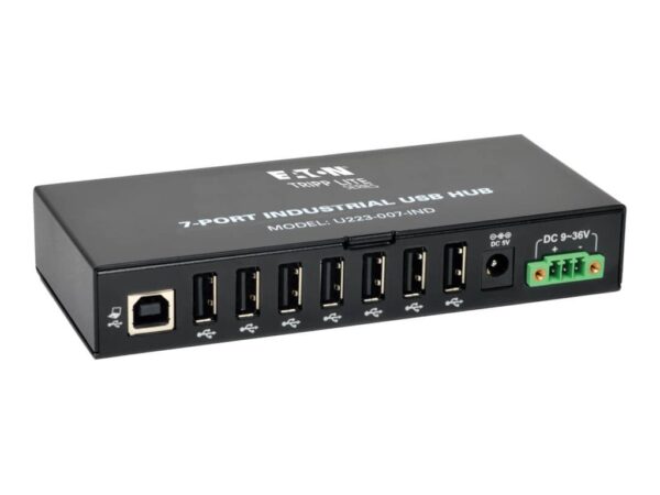 EATON TRIPPLITE 7-Port Industrial-Grade USB 2.0 Hub 15kV ESD Immunity Metal Housing Mountable