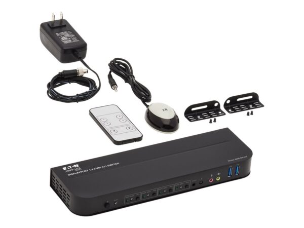 EATON TRIPPLITE Commutateur KVM 4 ports DisplayPort/USB 4K 60 Hz HDR HDCP 2.2 IR DP 1.4 partage USB