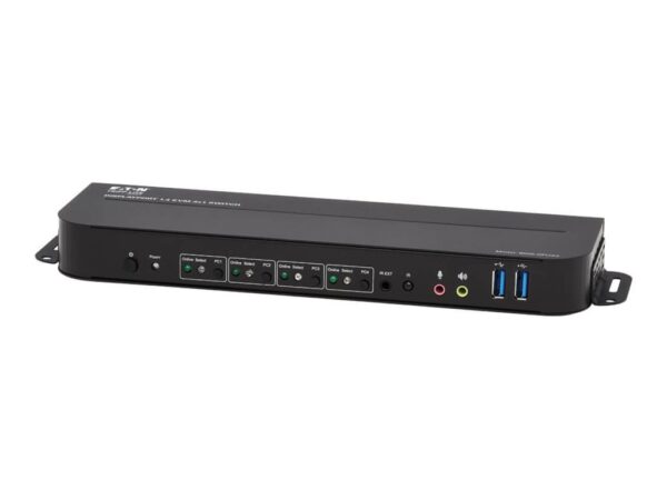 EATON TRIPPLITE Commutateur KVM 4 ports DisplayPort/USB 4K 60 Hz HDR HDCP 2.2 IR DP 1.4 partage USB
