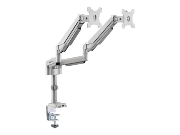 EATON TRIPPLITE Dual-Display Flex-Arm Mount for 13p to 34p Monitors – Clamp or Grommet USB Audio Ports