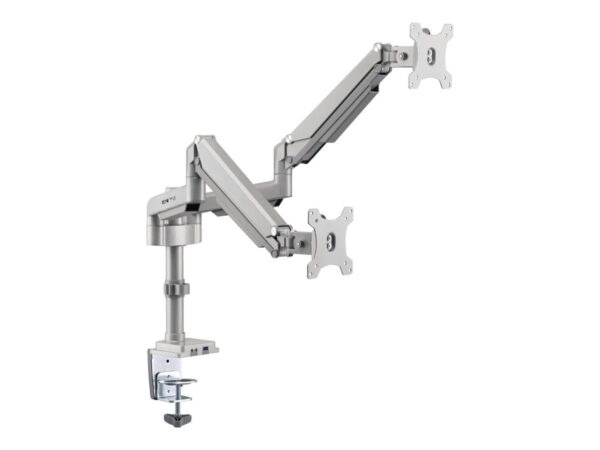 EATON TRIPPLITE Dual-Display Flex-Arm Mount for 13p to 34p Monitors – Clamp or Grommet USB Audio Ports