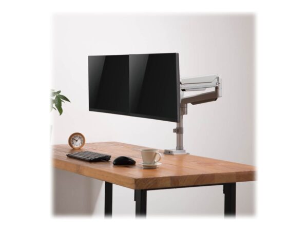 EATON TRIPPLITE Dual-Display Flex-Arm Mount for 13p to 34p Monitors – Clamp or Grommet USB Audio Ports