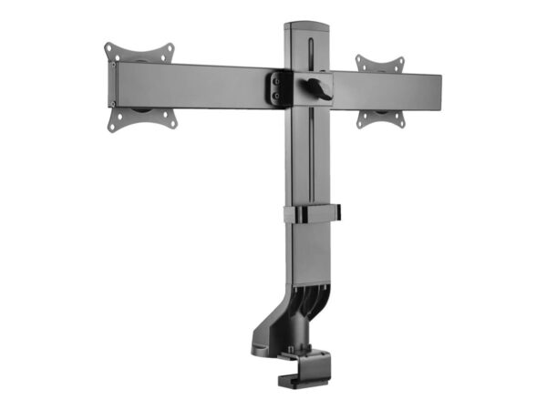 EATON TRIPPLITE Dual-Display Monitor Arm with Desk Clamp and Grommet – Height Adjustable 17p to 27p Monitors