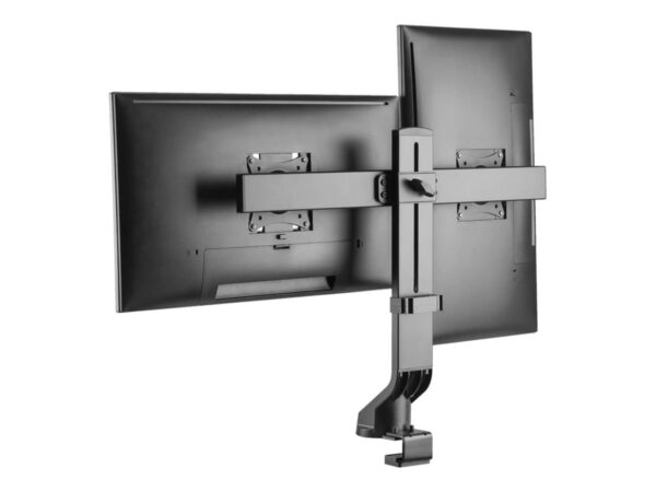 EATON TRIPPLITE Dual-Display Monitor Arm with Desk Clamp and Grommet – Height Adjustable 17p to 27p Monitors