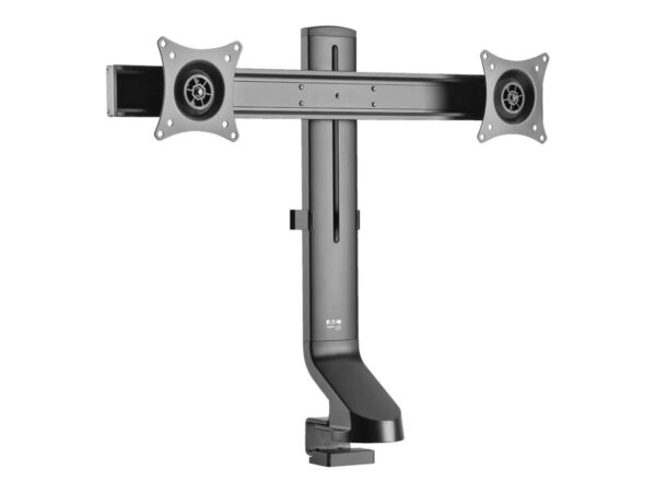 EATON TRIPPLITE Dual-Display Monitor Arm with Desk Clamp and Grommet – Height Adjustable 17p to 27p Monitors